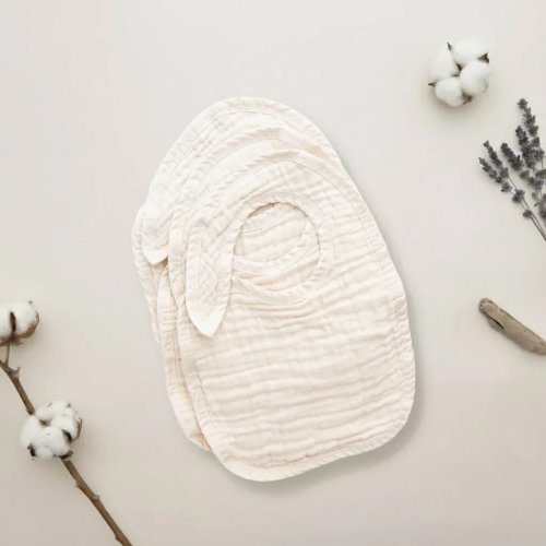 Organic Cotton Muslin Baby Bibs 3-pack