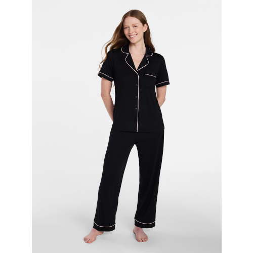 Joyspun Women's Dreamy Soft Collection Notch Knit Top and Capri Pants Pajama Set, 2-Piece, Sizes XS-3X