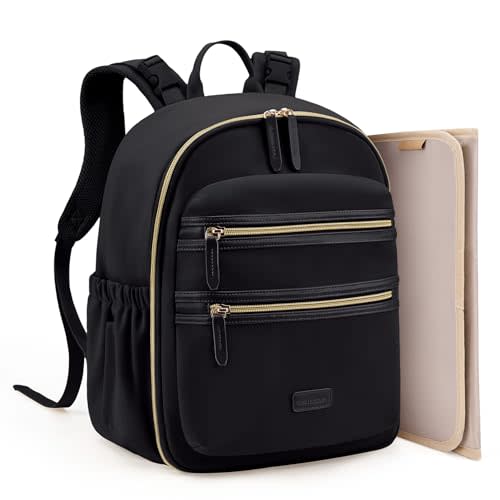 mommore Neoprene Diaper Bag Backpack Small Baby Bag Travel Mini Diaper Backpack for Newborn with Insulated Pockets, Stroller Straps