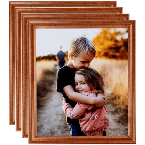 ArtToFrames 16" x 16" Honey Picture Frame, 16x16 inch Brown Wood Poster Frame (WOM-4093), 4 Pack