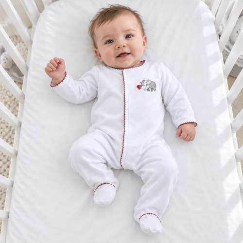 Roll Baby Roll Hand-Embroidered Footie