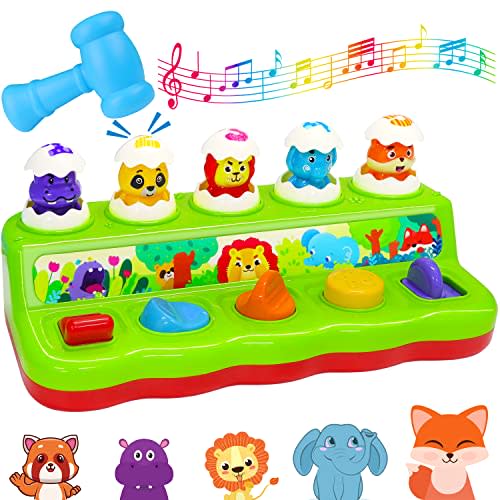 Cieyan Interactive Pop Up Animals with Music, Light & Animal Sounds - Cause & Effect Toys for Boys & Girls Aged 1-2 Years