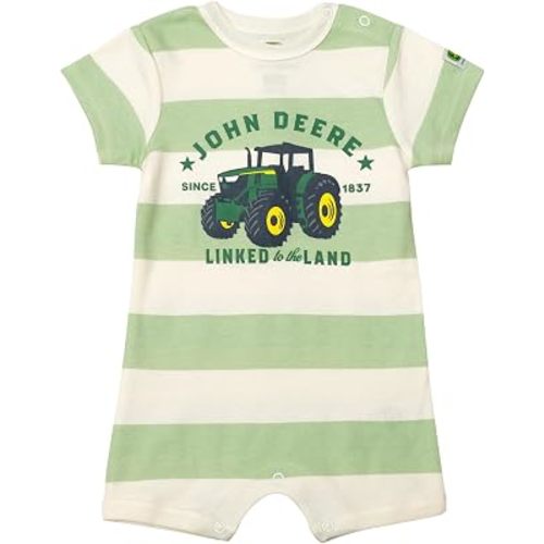 John Deere Baby Boys' One Piece Short Sleeve Romper Newborn to Infant