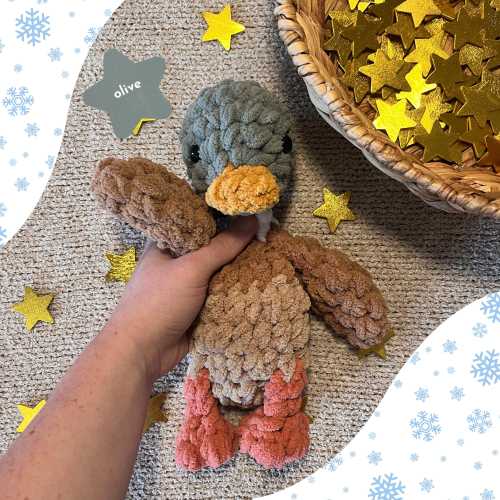 Mars the Mallard Duckling | Mallard Snuggler | Duck Lovey | Crochet Unstuffed Toy | Nursery Decor | Child Present | Birthday Gift | New Baby
