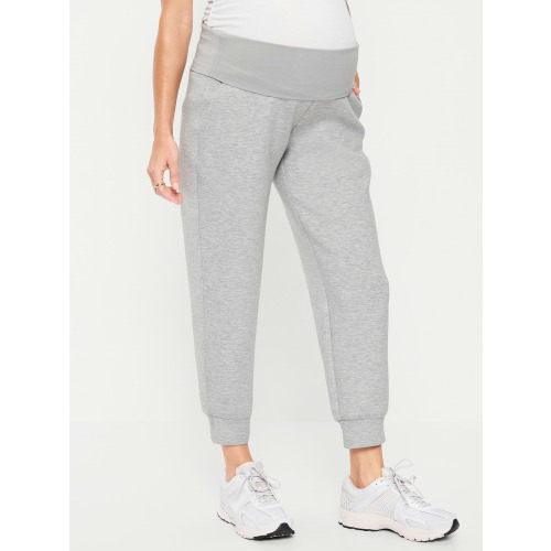 Maternity Bounce Fleece Rollover-Waist Jogger Sweatpants