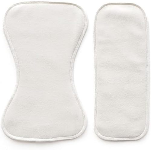 Esembly Overnighters – Organic Cotton Cloth Diaper Booster Inserts with Stay-Dry Fleece – Reusable Nighttime Absorbency Doublers for Heavy Wetters – One Size, Pack of 2