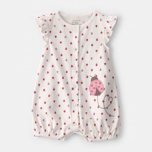 Baby Girl Carter's Ladybug Flutter Sleeve Romper