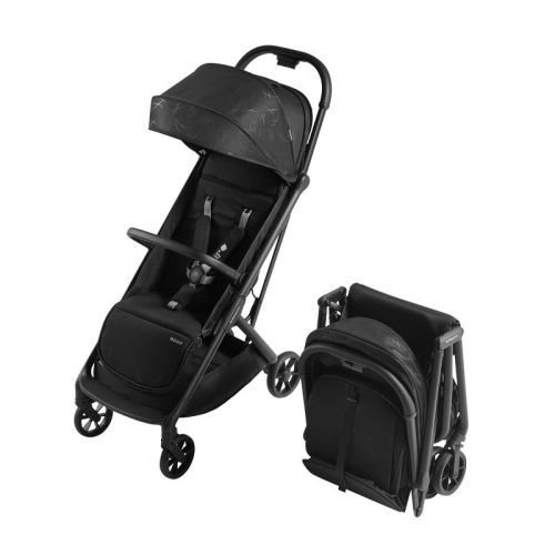 Bc Babycare LiflyGo Baby Lightweight Travel Stroller, One-Handed-Fold Compact with Self-Standing Fold, Stable Aluminum Frame, Newborn to Toddler Black
