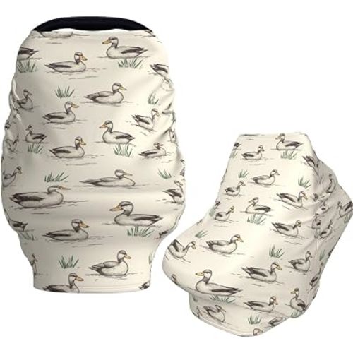 Mallard Ducks and Grass Baby Car Seat Covers Carseat Canopy Soft Infant Stroller Cover Nursing Breastfeeding Covers for Girls Boys Newborn