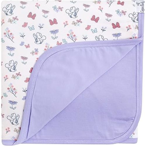 Large Premium Knit Baby 3 Layer Stretchy Quilt Blanket "Minnie Mouse's Bowquet" by Copper Pearl