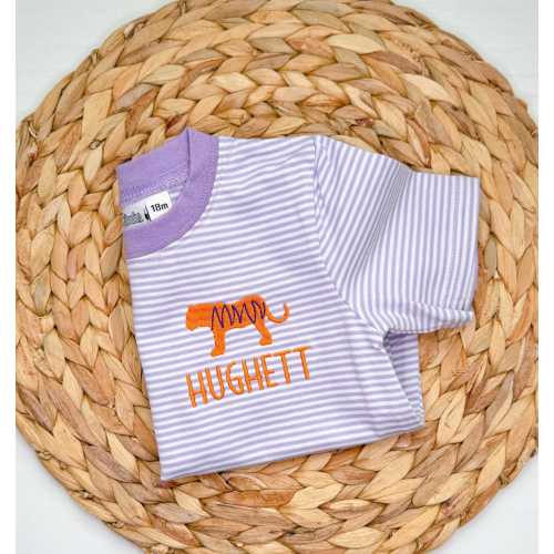 Tiger Print Mini Football Shirt: Purple and Orange, Personalized