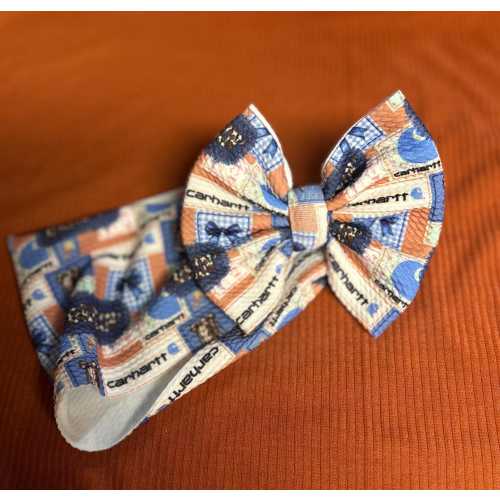 Carhartt Patchwork Head Wrap Bow for Baby