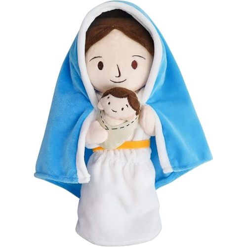 Jesus Plush Doll Guardian Mary Stuffed Baptism plushie Savior Toy for Church Sunday School Religious Easter