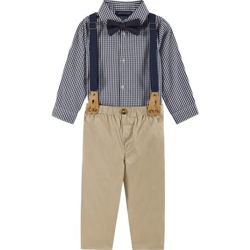 Button-Up Shirt, Suspenders, Pants & Bow Tie Set