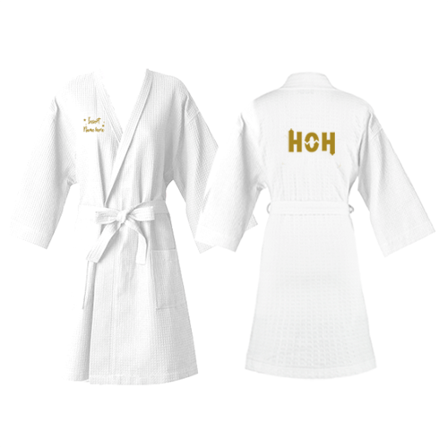 Celebrity Big Brother HOH Personalized Embroidered Waffle Robe – Paramount Shop