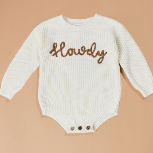Howdy Chain Stitch Sweater Bubble – Little Josie's