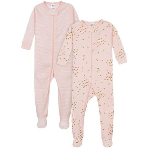 Gerber Baby Girls’ 2-Pack Footed Pajamas