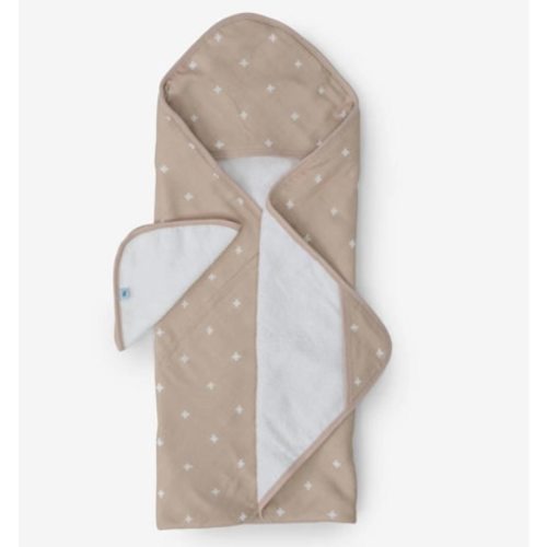 Hooded Towel Set, Taupe Cross