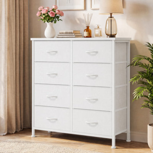 17 Stories Bedroom Dresser with 8 Drawers Tall Dresser Chest of Drawers Fabric Dresser Modern Dresser & Reviews | Wayfair