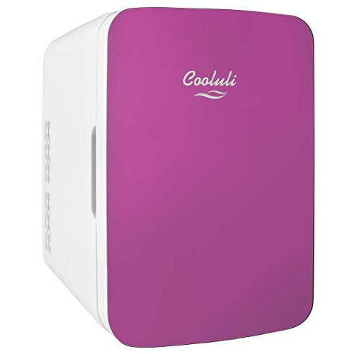 Cooluli Infinity Pink 10 Liter Compact Portable Cooler Warmer Mini Fridge for Bedroom, Office, Dorm, Car - Great for Skincare & Cosmetics (110-240V/12V)