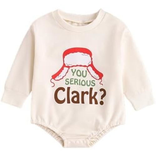 Baby Girl Boy Christmas Outfit Long Sleeve Romper Shirt Crew Neck Bodysuit Newborn Fall Winter Clothes
