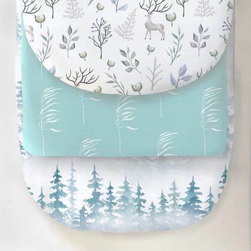 100% Organic Cotton Jersey Fitted Bassinet Sheets. 3 Pk Adapts to Oval, Hourglass & Rectangle Shaped Bassinet Pads. Perfectly Compatible with Halo, Snoo, Graco and Most Standard Size Bassinets.