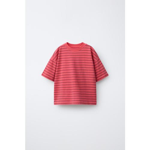 STRIPED T-SHIRT - Dark fuchsia | ZARA United States