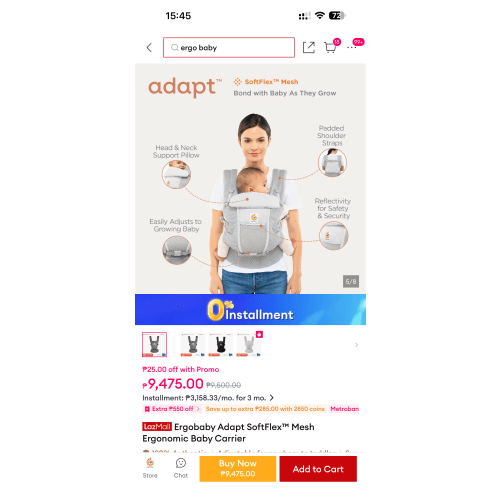 Ergobaby Adapt SoftFlex Mesh Ergonomic Baby Carrier