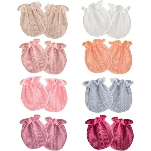 Newborn Baby Mittens No Scratch Cotton Elastic Wrist Gloves Infant Toddler Mittens for Baby Boy Girl 0-6 Months