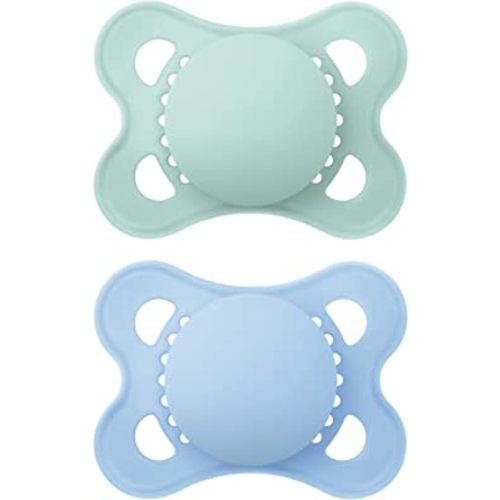 MAM Original Matte Baby Pacifier, Nipple Shape Helps Promote Healthy Oral Development, Sterilizer Case, Boy and Girl , 0-6 Months (2 Count)