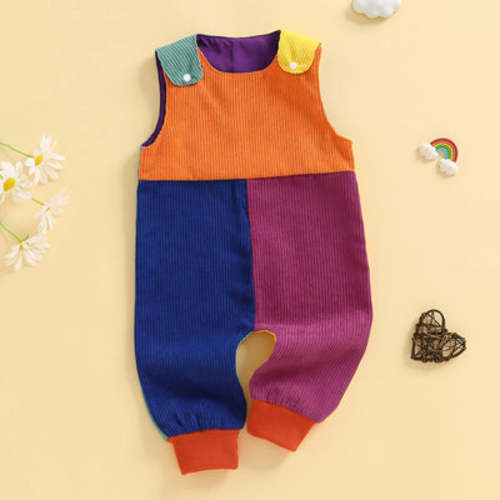 COLOR BLOCK Corduroy Pull-on Jumpsuit - Hazel & Bo