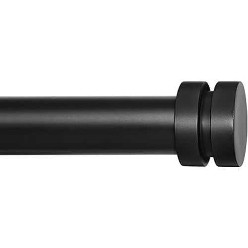 Black Curtain Rods for Windows 66 to 120 Inch, Modern 1 Inch Heavy Duty Window Drapery Rods With Simple End Cap Finials for Home Indoor,Ourdoors