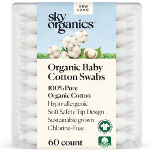 Sky Organics Organic Baby Cotton Swabs - 60 Ct – MOOGCO Baby