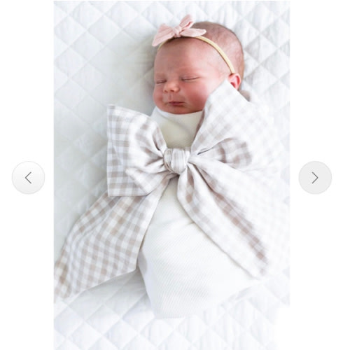 Swaddle Bow- Neutral Gingham – Nashville Bow Co.