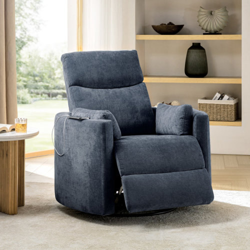 Hokku Designs Anneisha Modern Swivel Rocker Power Recliner with Moveable Pillows & Reviews | Wayfair