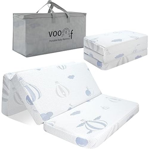 Trifold Pack and Play Mattress, 38"x26" High Density Foam Pack N Play Mattresses for Baby Toddler, Portable Travel Crib Mattress for Pack N Play, Playpen with Carry Bag, 1.5"