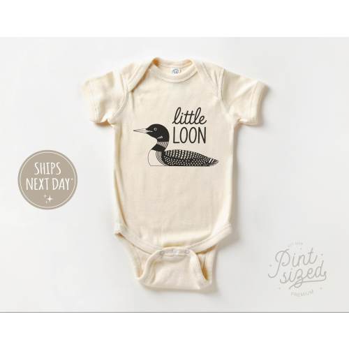 Little Loon Baby Onesie® Wild Bird Bodysuit  Waterfowl Natural Onesie® Cute Long Sleeve Baby Romper