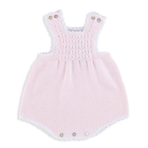 Mae Powder Pink Romper with White Detailing