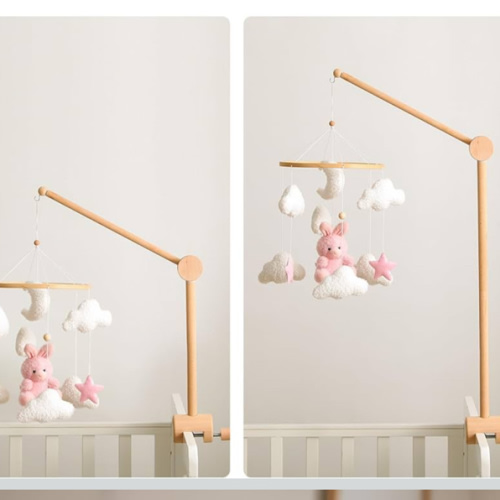 HI BABY MONMENT Crib Mobile Arm - Baby Mobile Hanger with 360° Vertical Adjustment, Stabilizing Attachment for Added Safety, Mobile Arm for Crib, Sturdy & Secure Design for Nursery Mobile