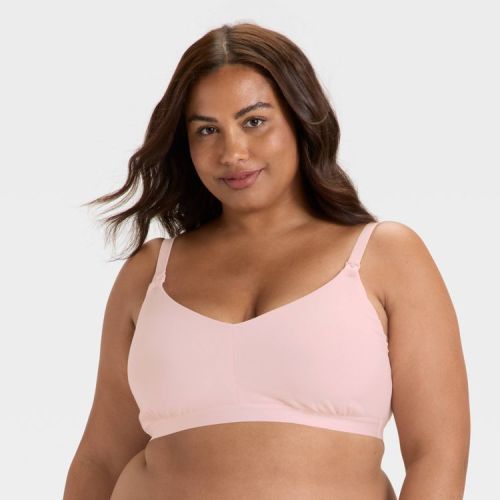 Women's Cotton Blend Unlined Nursing Bralette - Auden™ Rose Pink S