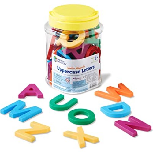 Learning Resources Jumbo Magnetic Uppercase Letters - Magnetic ABC, Alphabet Recognition for Preschoolers, Phonics and Spelling, Classroom, Teach Toddler Reading, Educational Toy, Gifts for Kids
