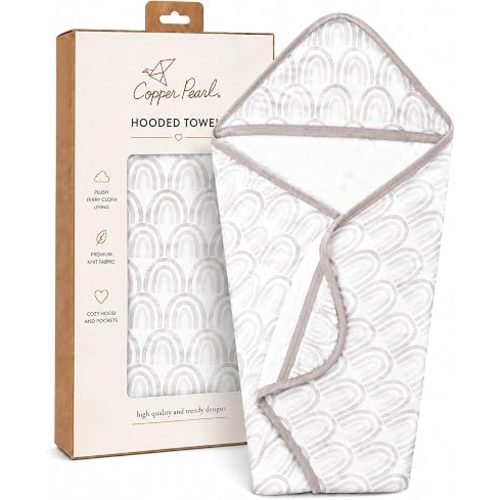 Copper Pearl Hooded Bath Towels Premium Knit/Terry Cloth Baby Towels with Hood, Pockets, and Cool Designs - Great to Gift and Make Bath Time Fun - Baby Bath Towel, Bliss