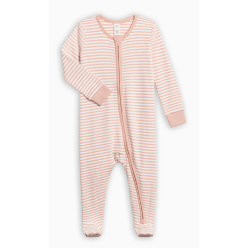 Peyton Zipper Sleeper in Ballet Stripe