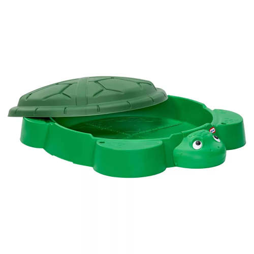 Turtle Sandbox with Lid and Four Seats - Green