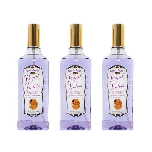 Royal Violets Baby Cologne. Clean, Mild and Long Lasting Fragrance. With Aloe Vera. 7.6 Fl Oz / 225 ml. Pack of 3