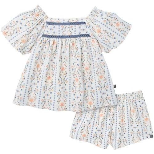 Modern Moments by Gerber Baby Girls' 2-piece Gauze Top & Short Set