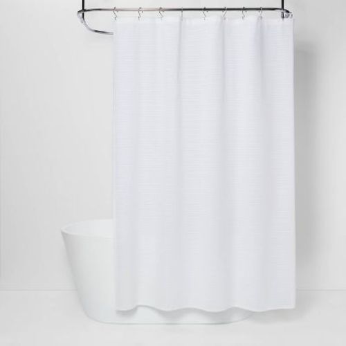 Woven Stripe Shower Curtain White - Threshold™