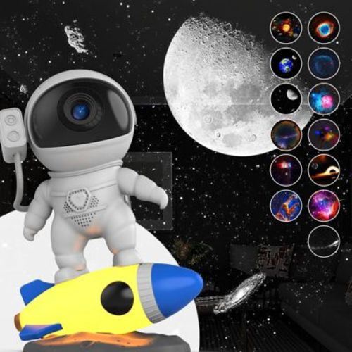 Aukfa Galaxy Projector, 12 in 1 HD Planetarium Astronaut Galaxy Projector 360° Adjustable, Starry Night Light Projector for Kids
