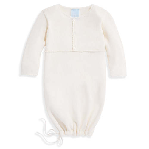 Mercerized Pima Baby Gown -- Ivory