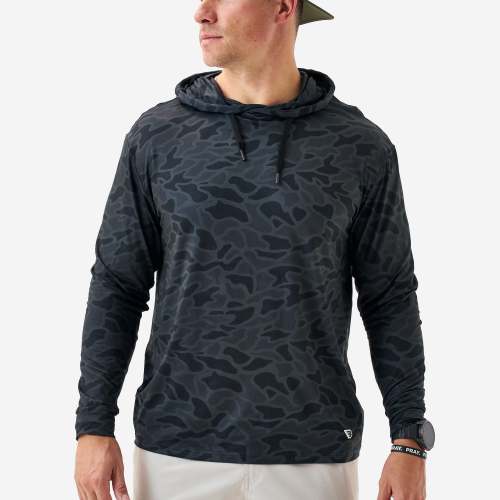 Black Camo Performance Hoodie | Moisture-Wicking | BURLEBO